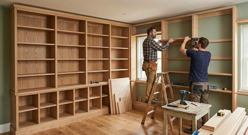 Built In Bookshelves Installation in Durham, NC